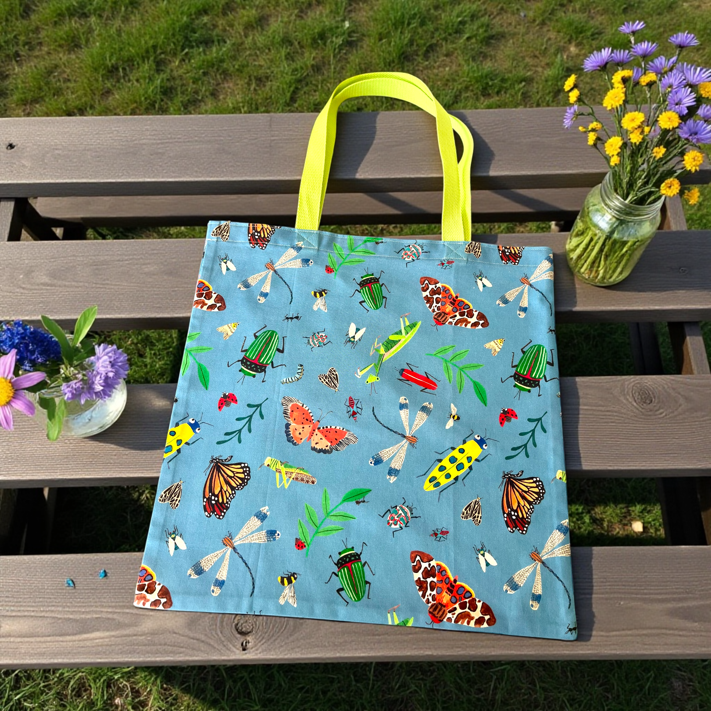 Handmade Insect Print Tote Bag