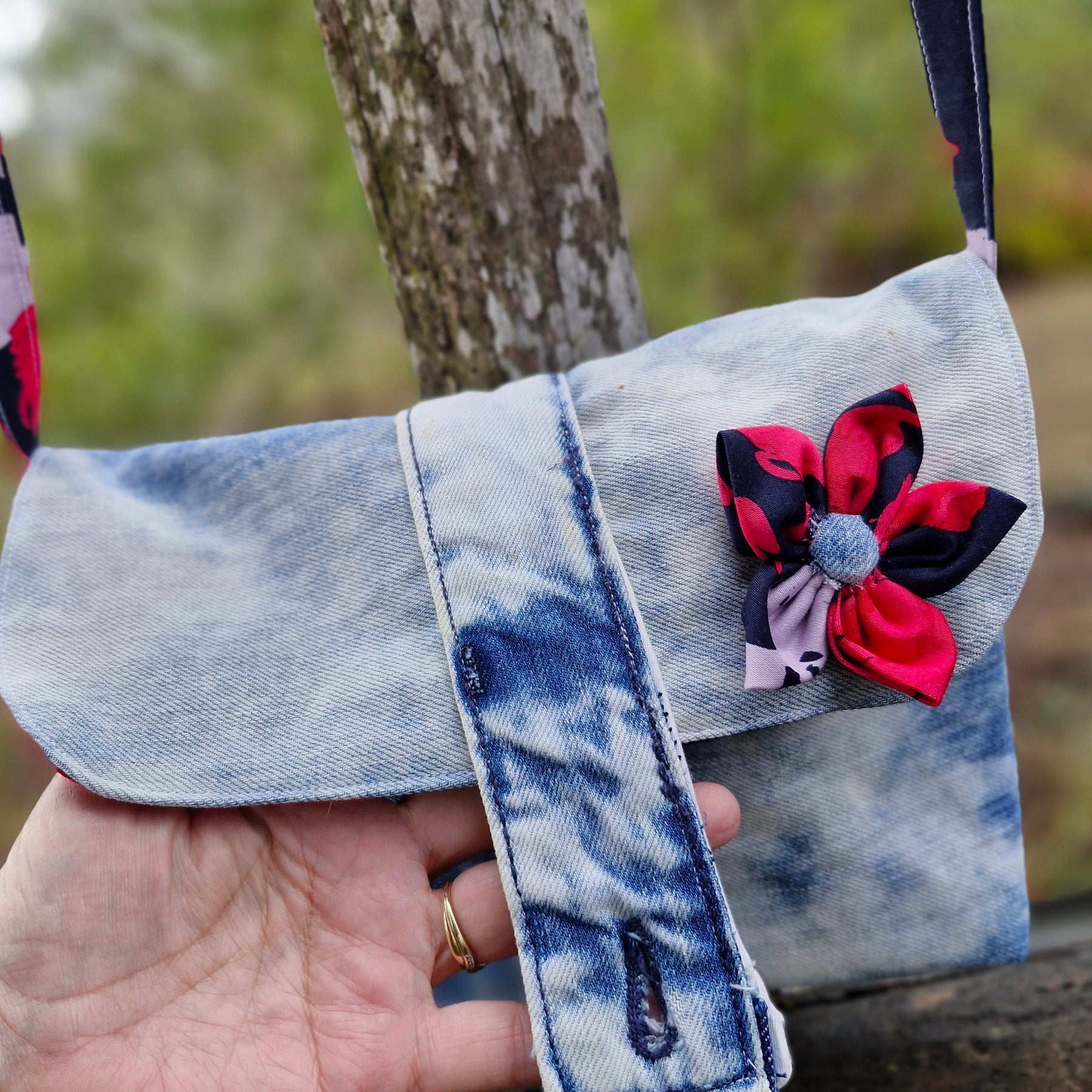 Upcycled Crossbody Bag / Eco Friendly One of a kind