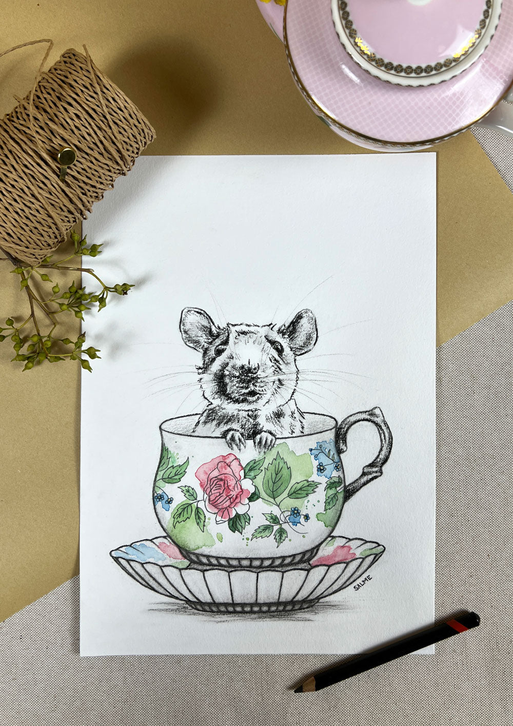 Lady Grey | Mouse | Hand Drawn Original Artwork