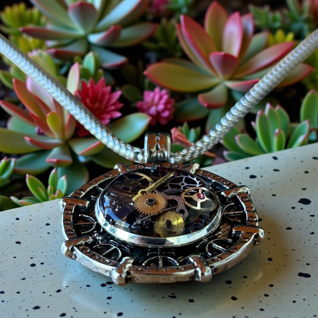Steampunk watch parts Nordic Mens necklace