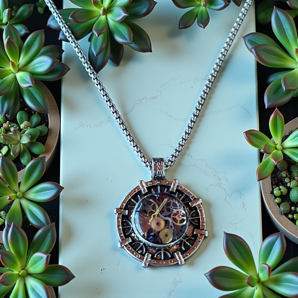 Steampunk watch parts Nordic Mens necklace