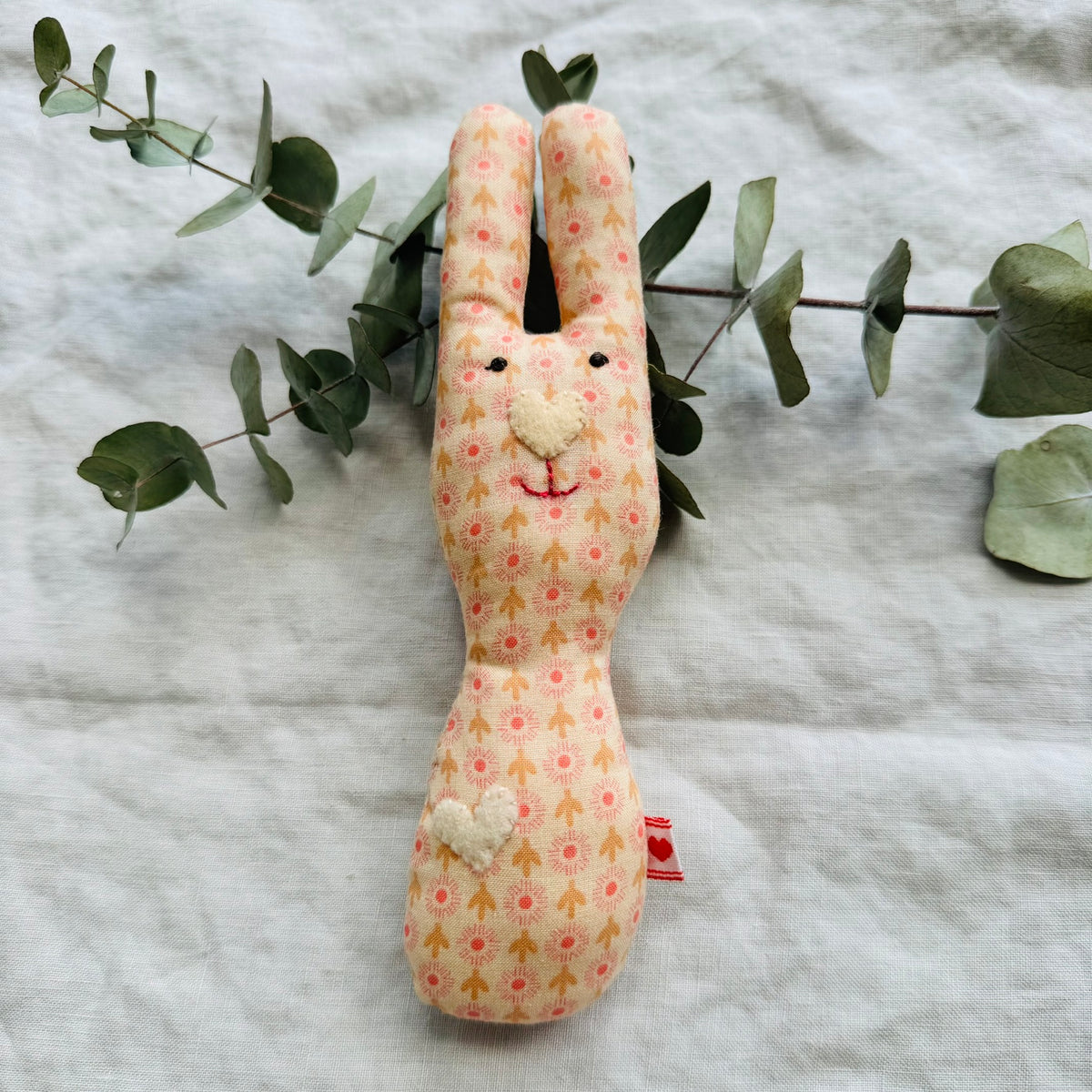 Handmade Bunny Rattle - Lots of options including Liberty