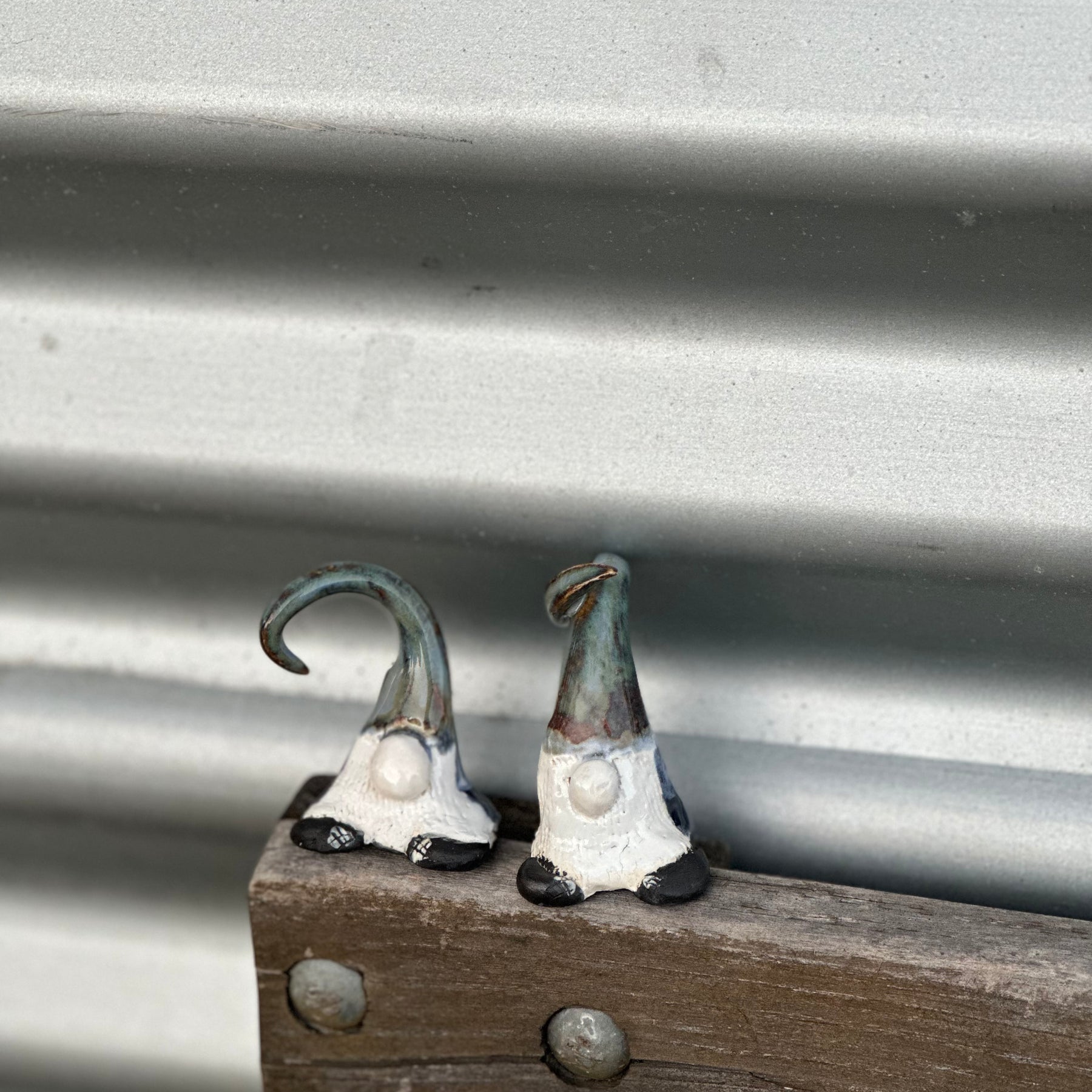 Blå En & Blå To | Handmade Ceramic Gonk Pair | Blue