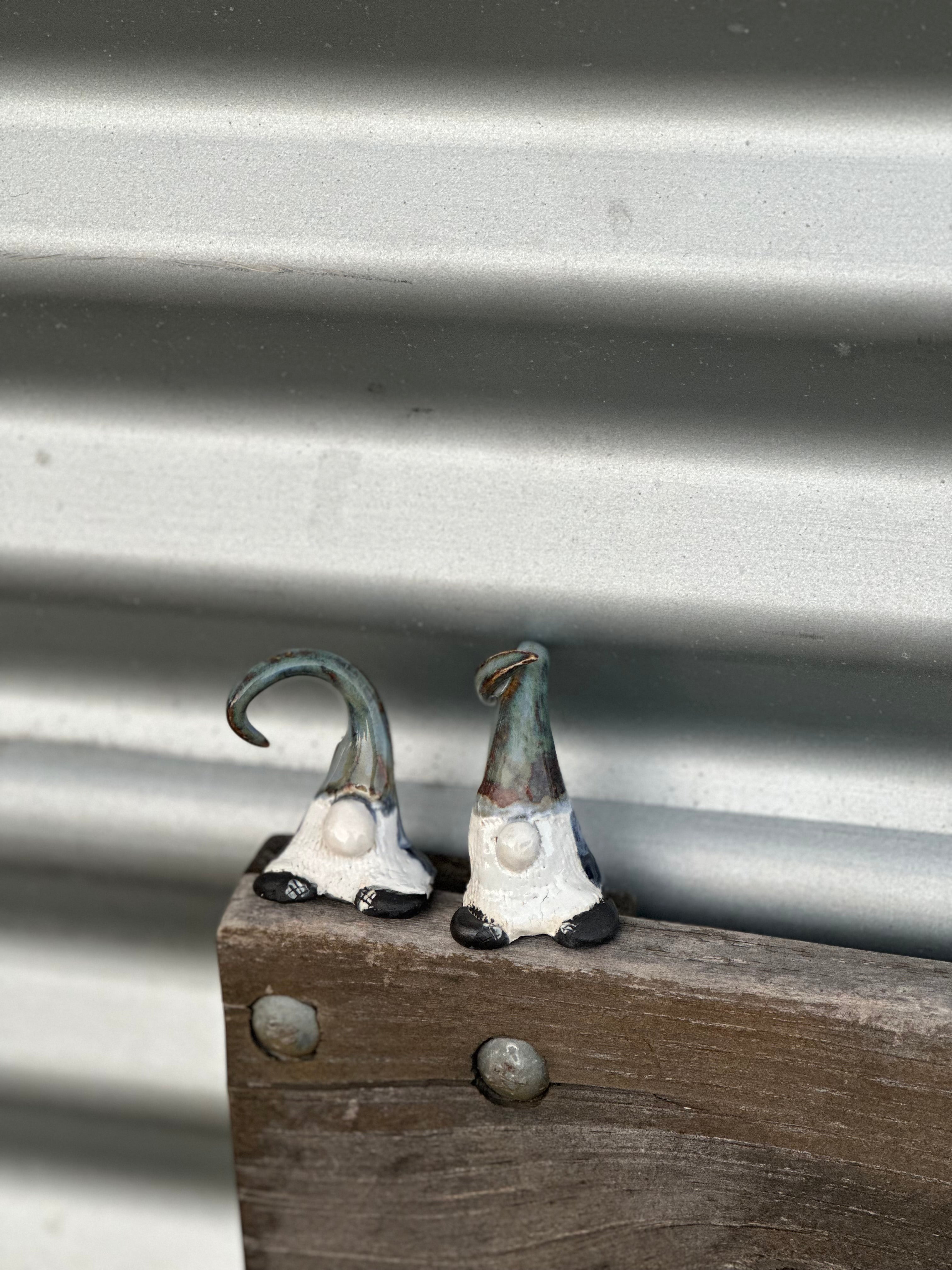 Blå En & Blå To | Handmade Ceramic Gonk Pair | Blue