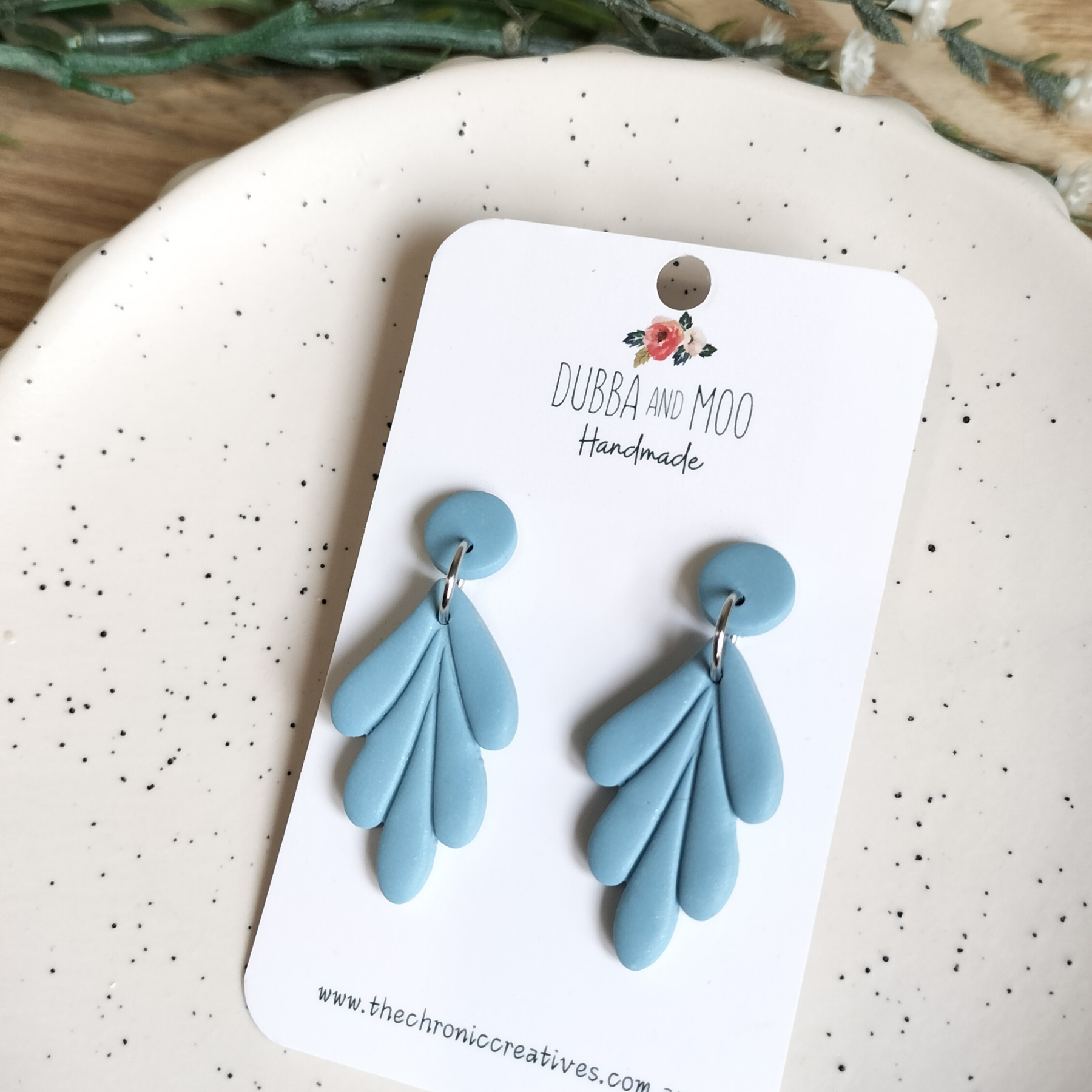 Layered Leaf Polymer Clay Dangles - Assorted Colours
