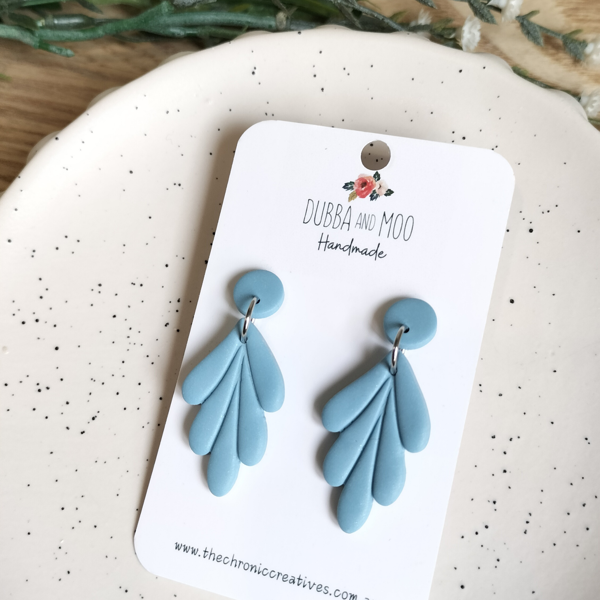 Layered Leaf Polymer Clay Dangles - Assorted Colours