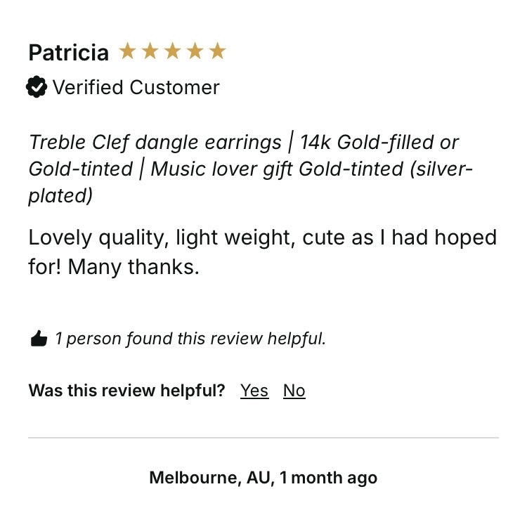 Music dangle earrings | Treble clef, Quaver, Double quaver | Sterling silver, Gold-filled, Stainless steel | Music lover gift