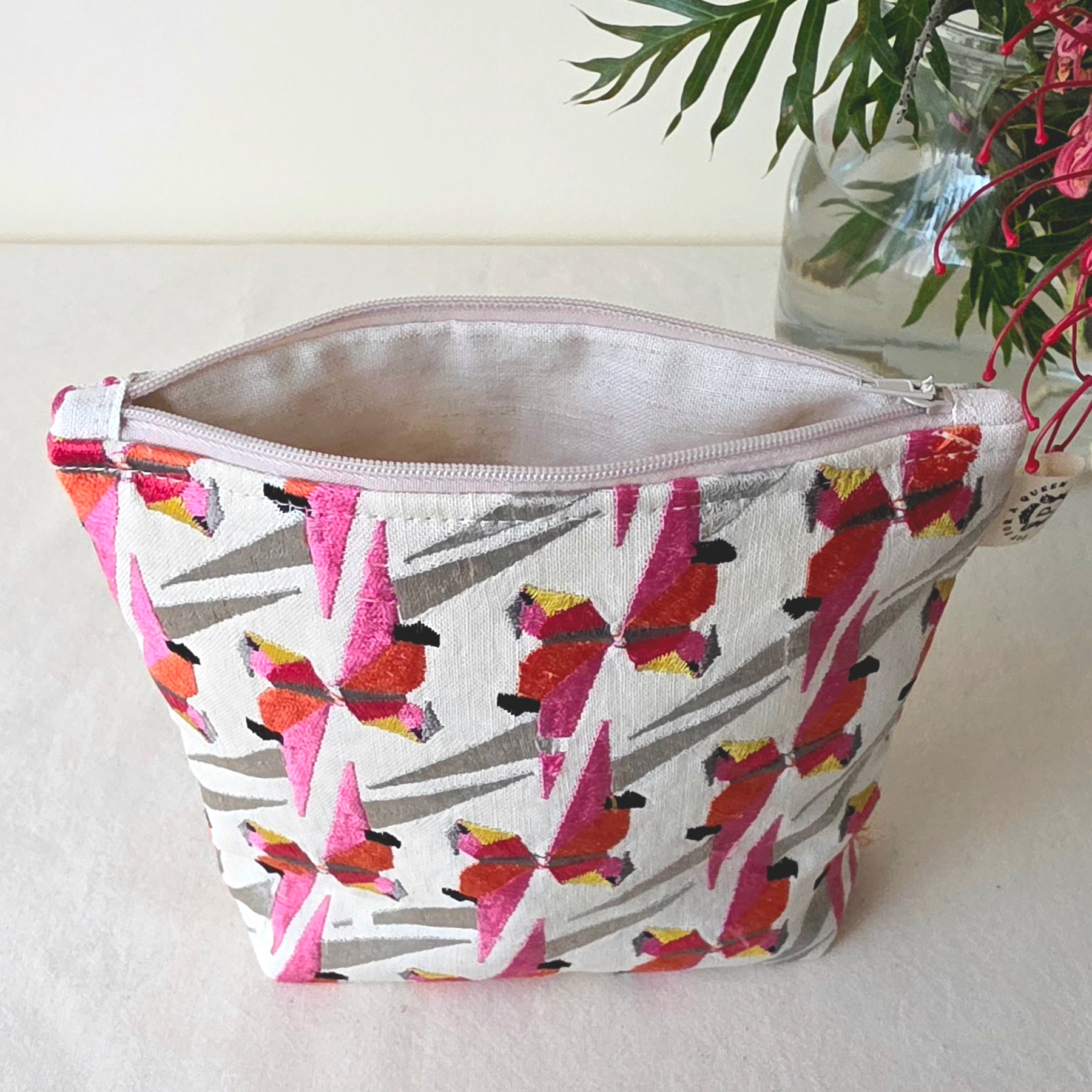 Upcycled Parrot Pouch | Handcrafted from Thrifted Cushion