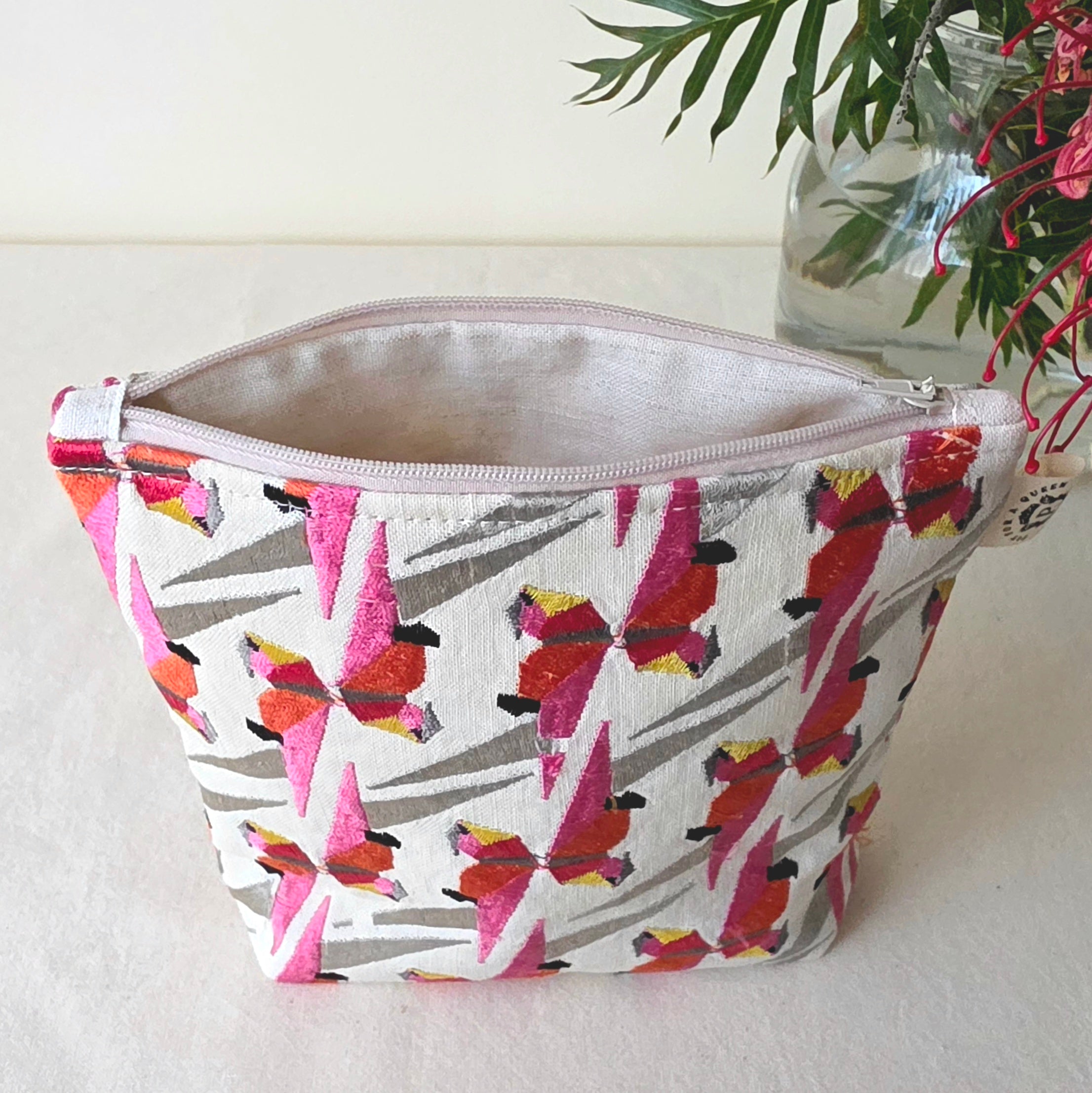 Upcycled Parrot Pouch | Handcrafted from Thrifted Cushion
