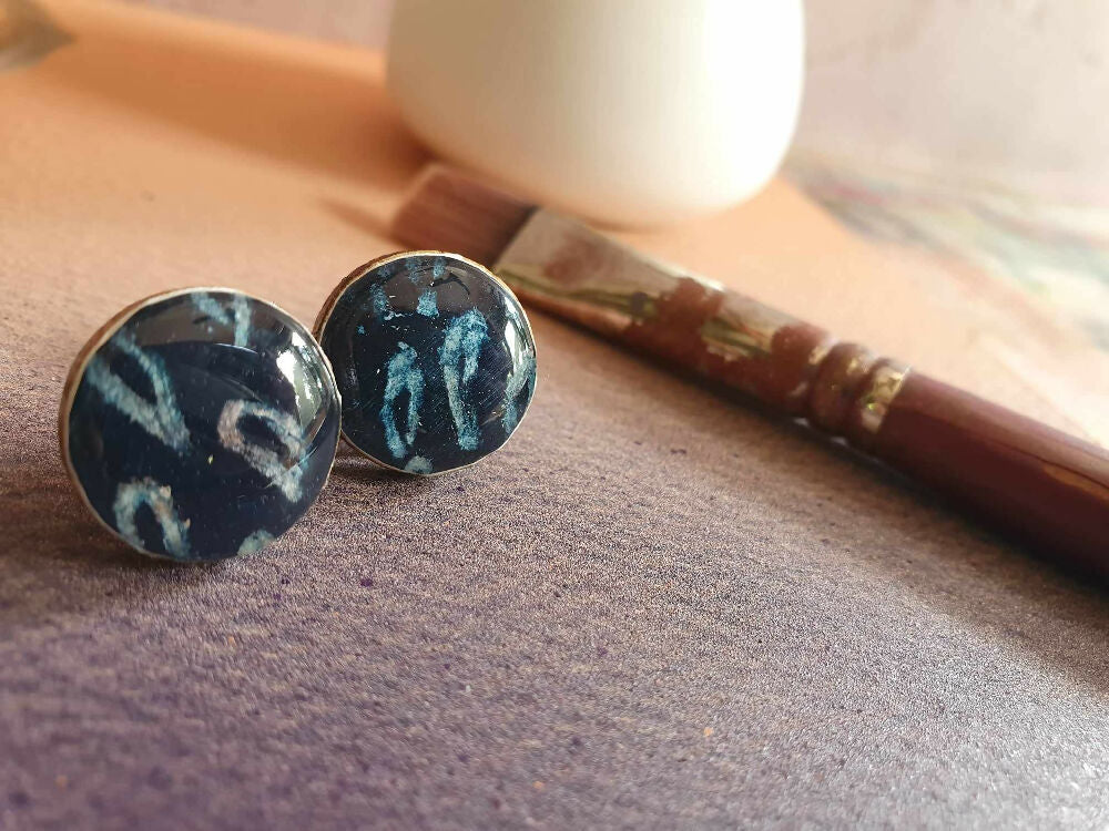 Midnight Rain. Large circle studs