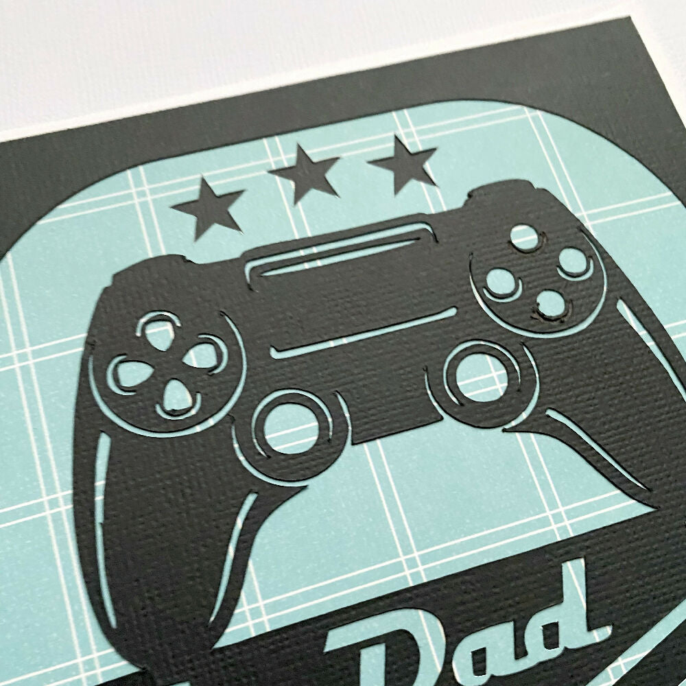 DAD card, Father's day, birthday card. Gamer dad, game controller.