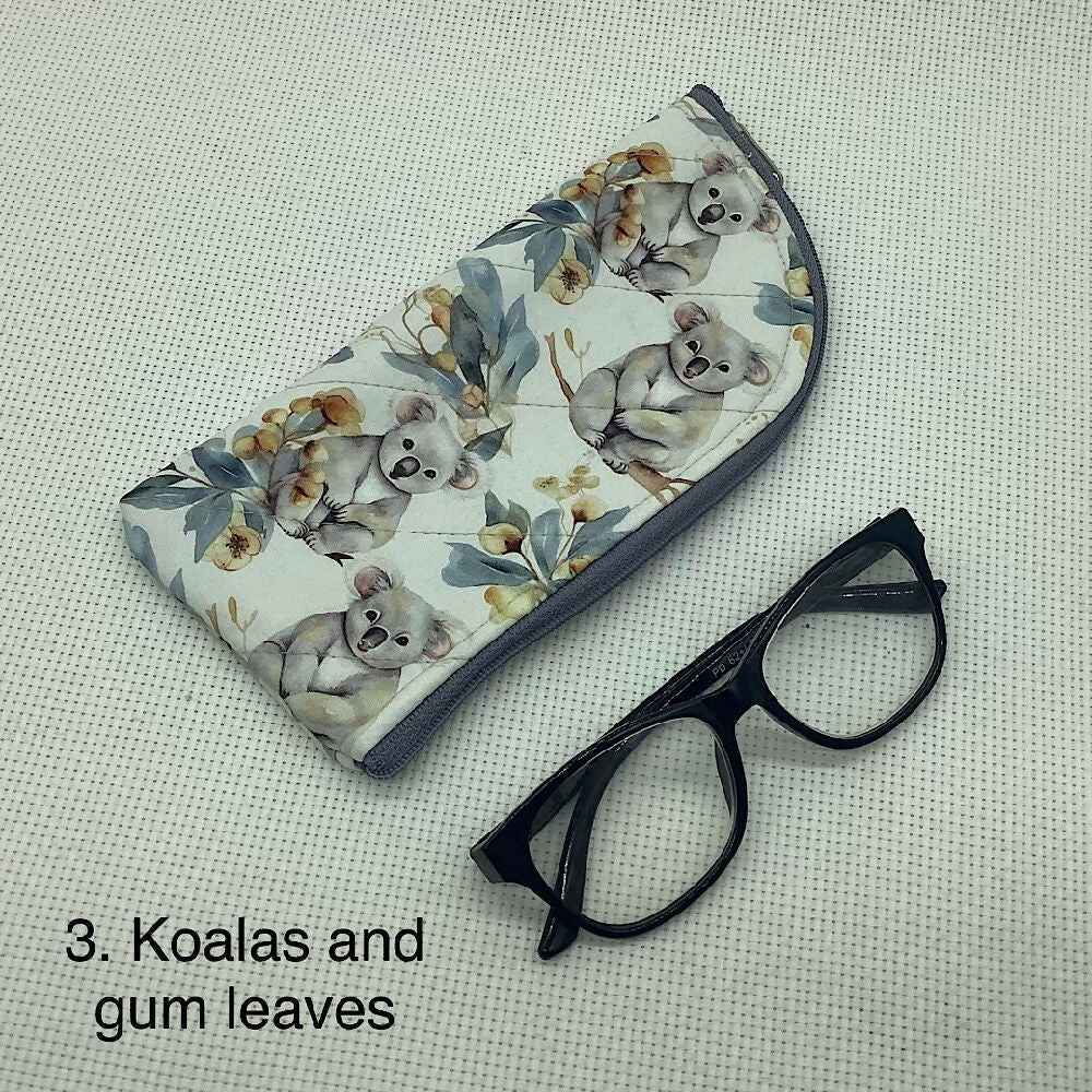 Australian Koalas glasses case for sunglasses, reading, spectacles - 4 designs