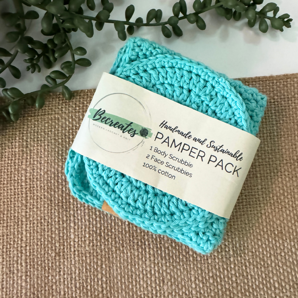 Pamper-pack-scrubbie-set-cotton-aqua