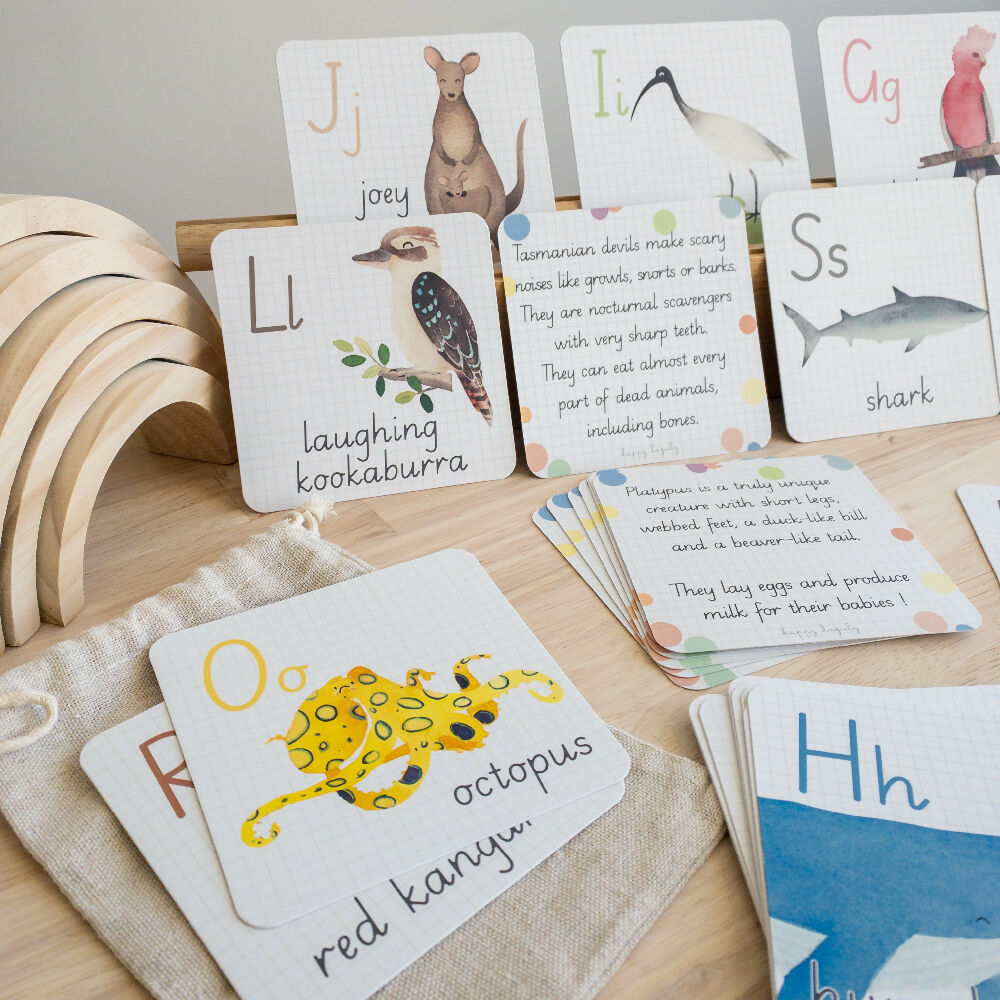 Educational Flashcards - Alphabet native australian animals@happylazuly1