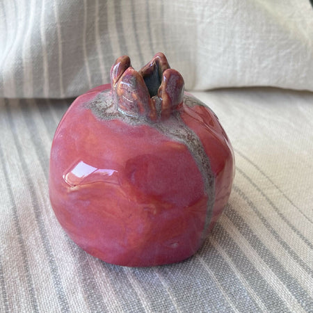 Handmade Ceramic Pomegranate, Large Red Pomegranate