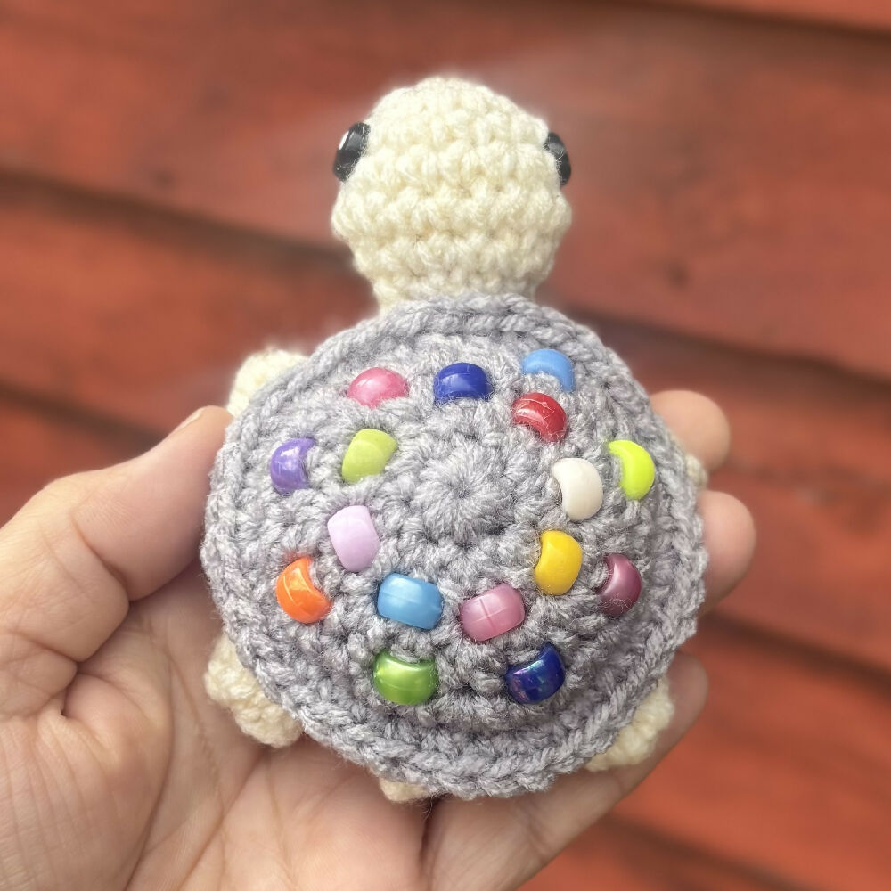 Fidget Turtle Pattern Turtle Beaded Fidget Crochet Toy Grey