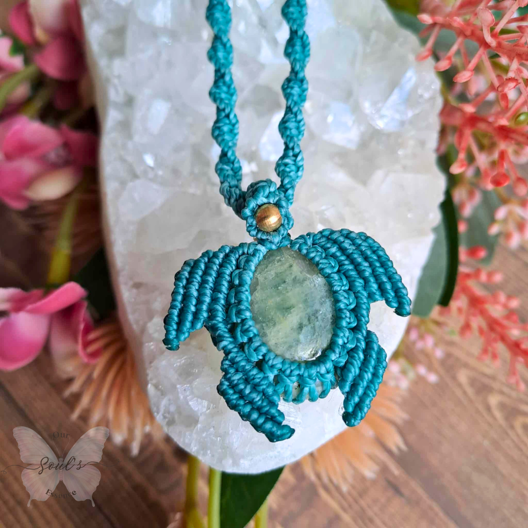 Aquamarine Turtle Necklace
