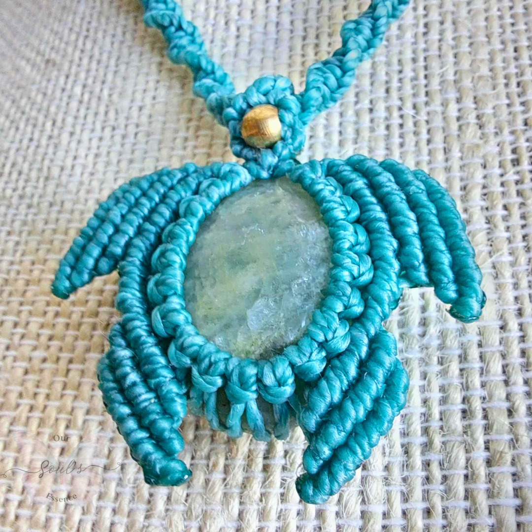 Aquamarine Turtle Necklace