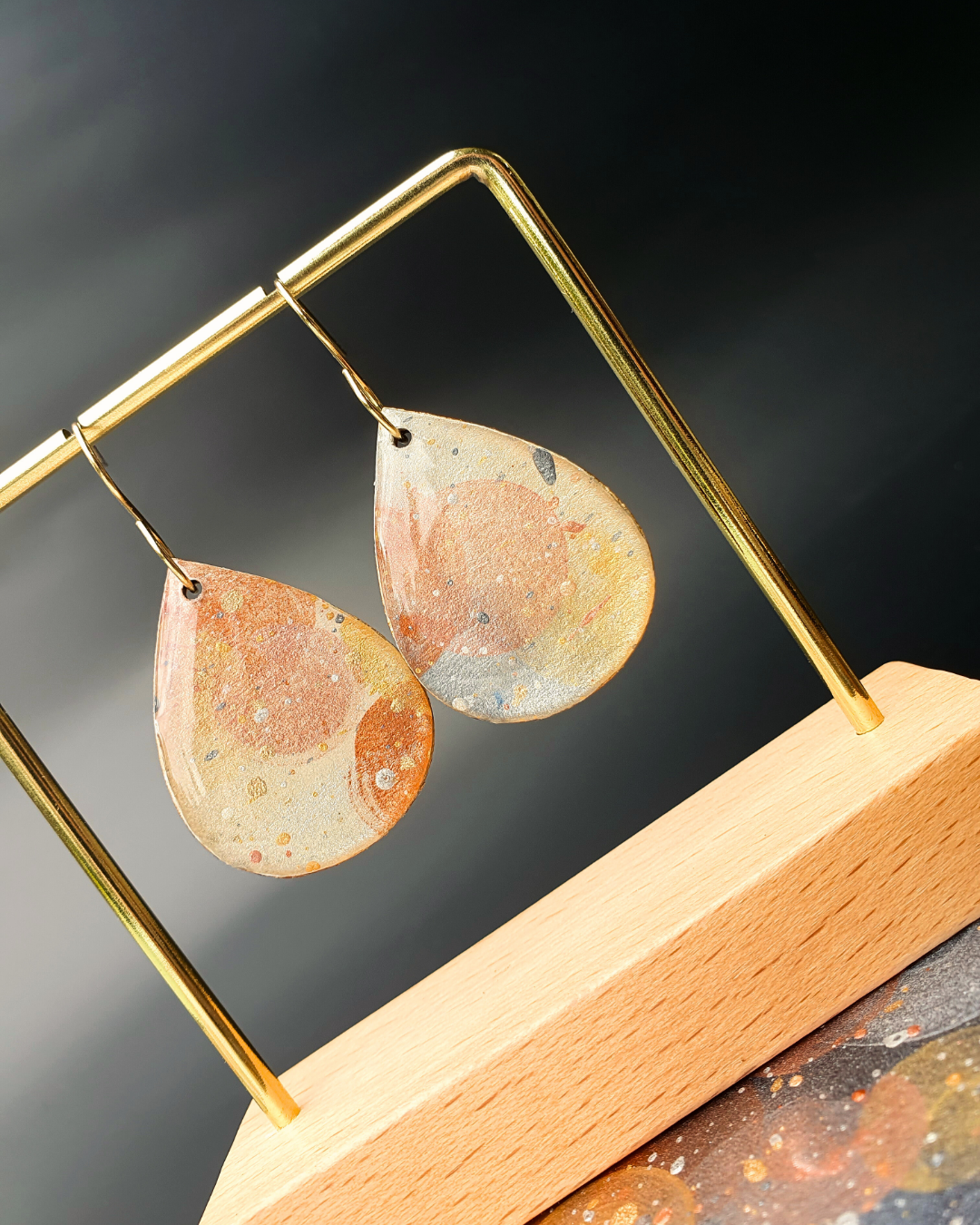 The Desert Dreaming Collection | Resin art jewellery | Large dangle earrings