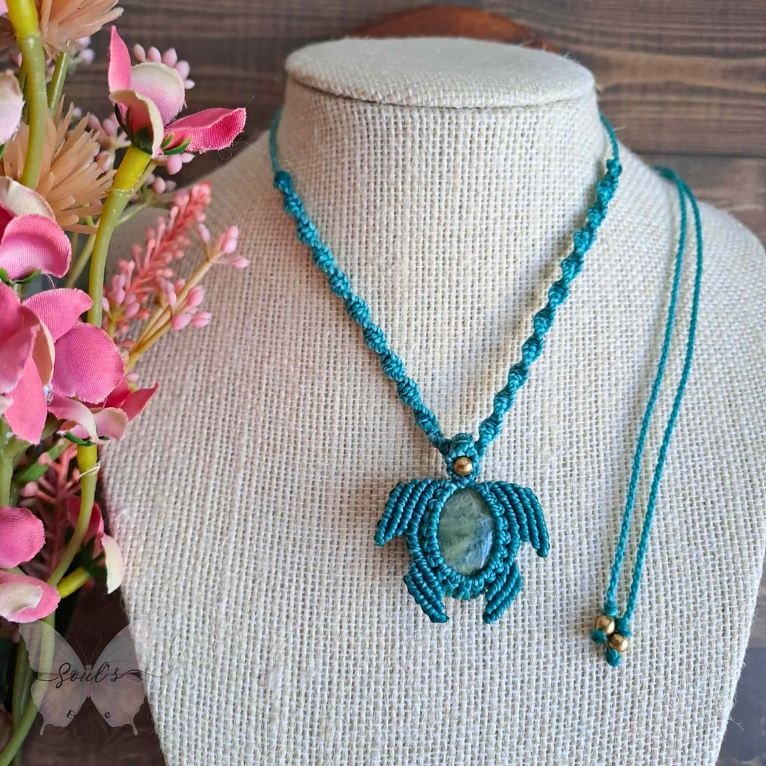 Aquamarine Turtle Necklace