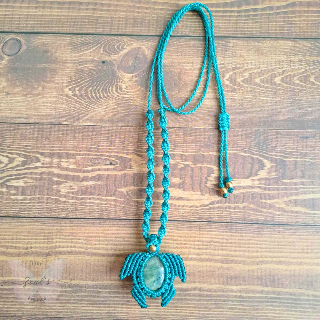 Aquamarine Turtle Necklace