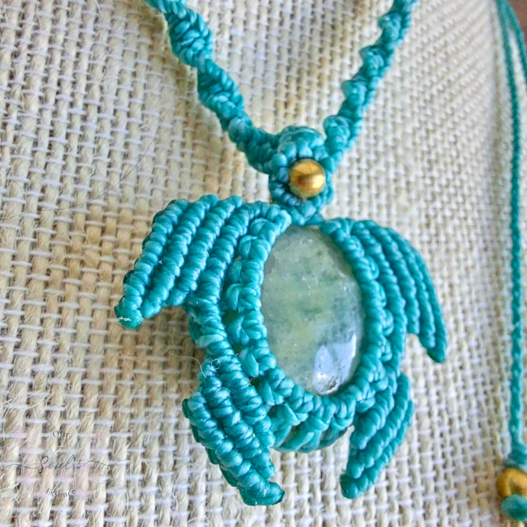 Aquamarine Turtle Necklace