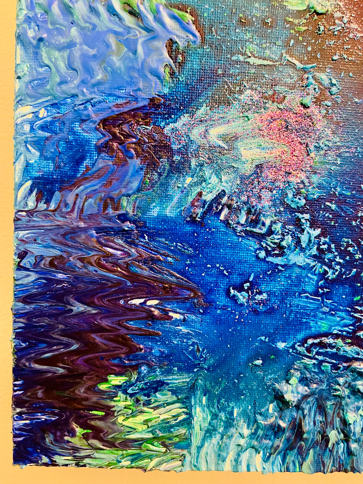 Island Reef ORIGINAL CANVAS PAINTING 25.4x25.4x3.5cm  by Margo Humphries