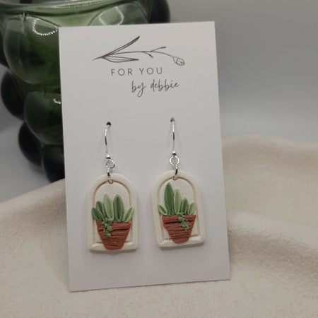 Pot plant polymer clay earrings- hypoallergenic