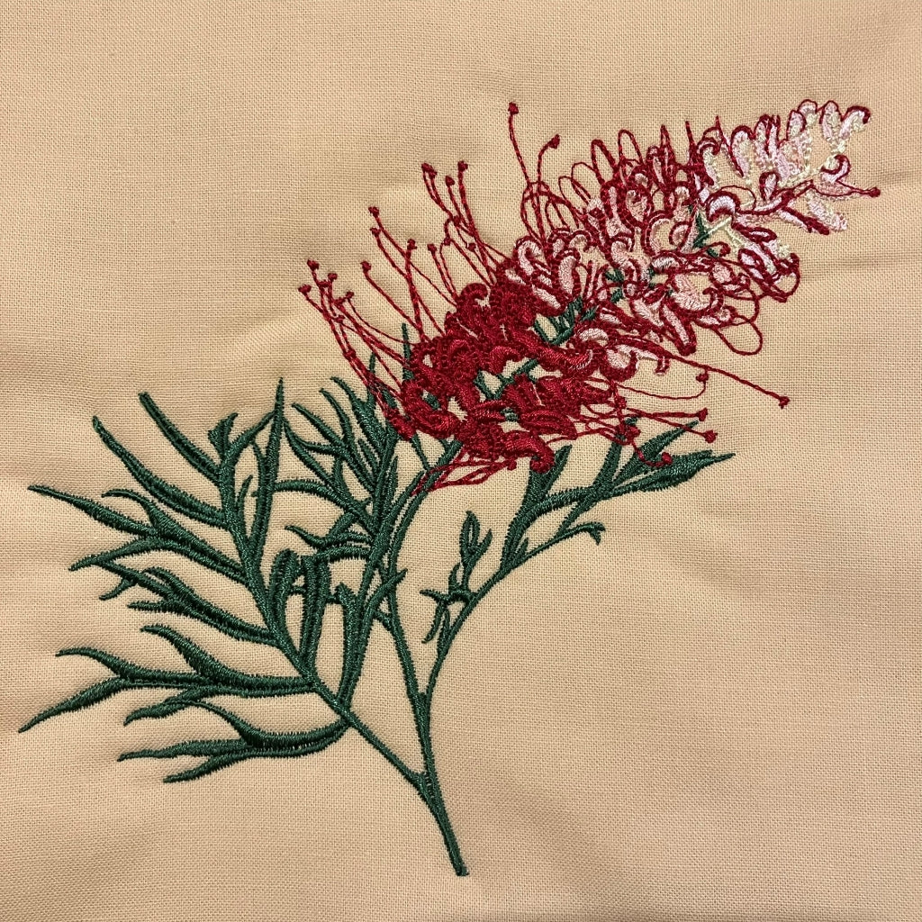handmade Australian native quilted - grevillea