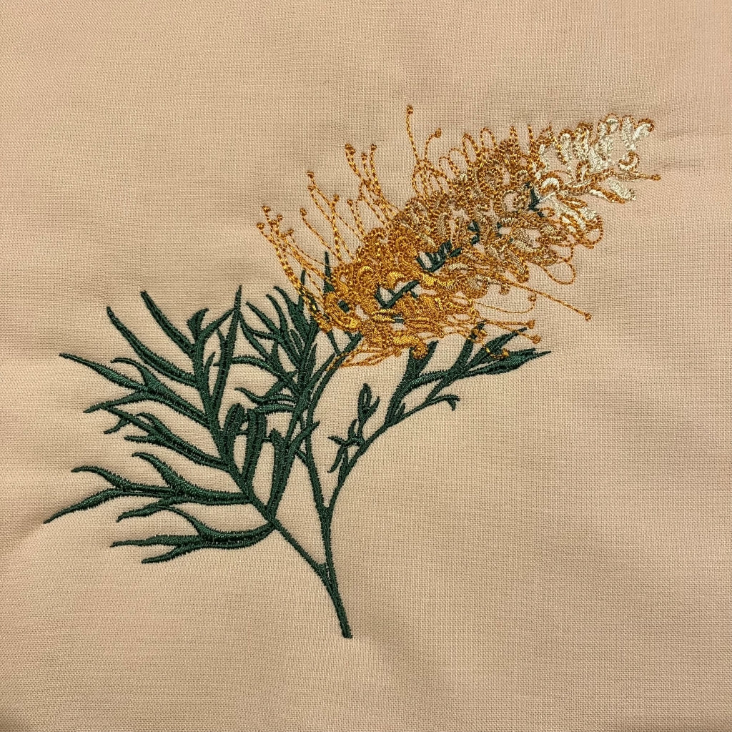 handmade Australian native quilted - grevillea