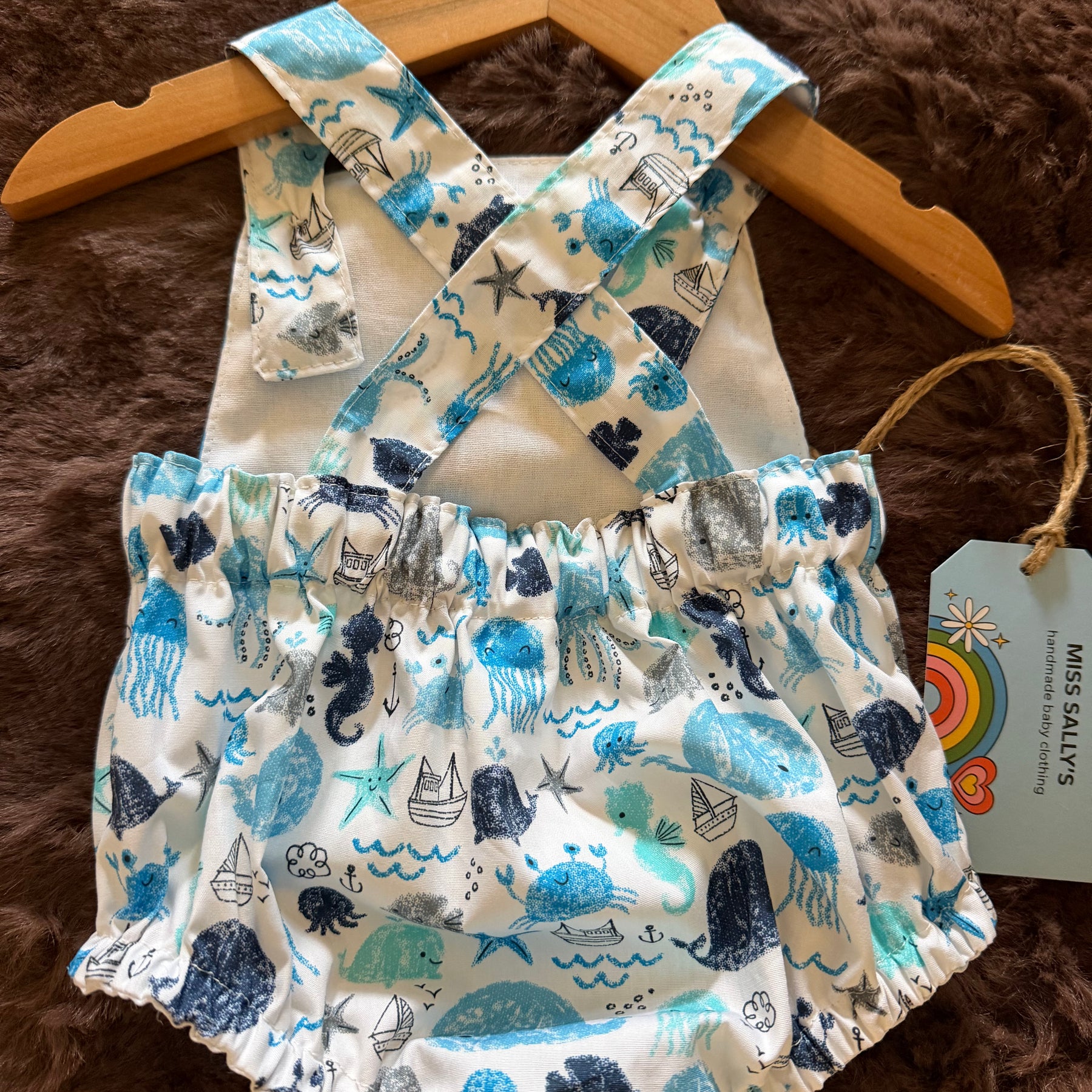 Sea Creatures Gender Neutral Baby Romper
