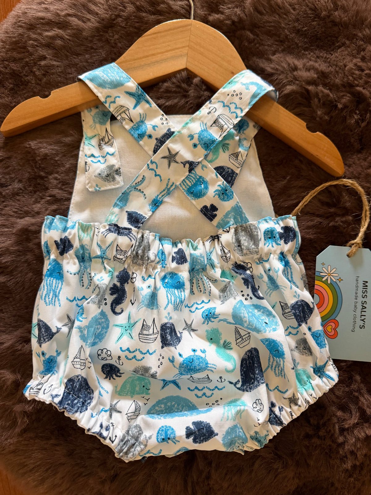 Sea Creatures Gender Neutral Baby Romper