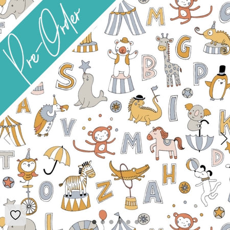 PRE-ORDER Water-resistant wet bags - Animal Circus Alphabet (Cecca Designs)