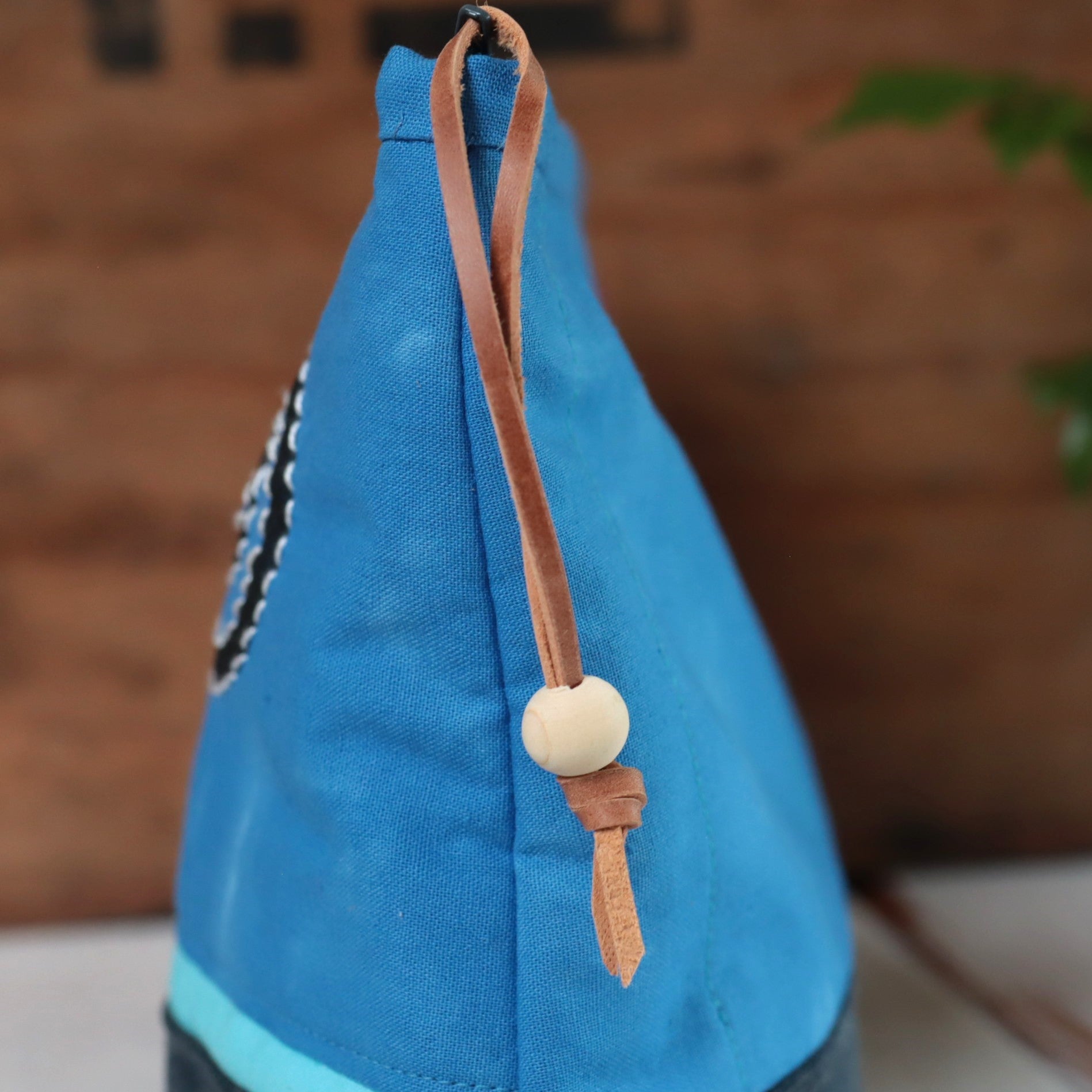 Hand Dyed Zipper Bag, Makeup Bag, Sewing Pouch, Blue and Fuchsia