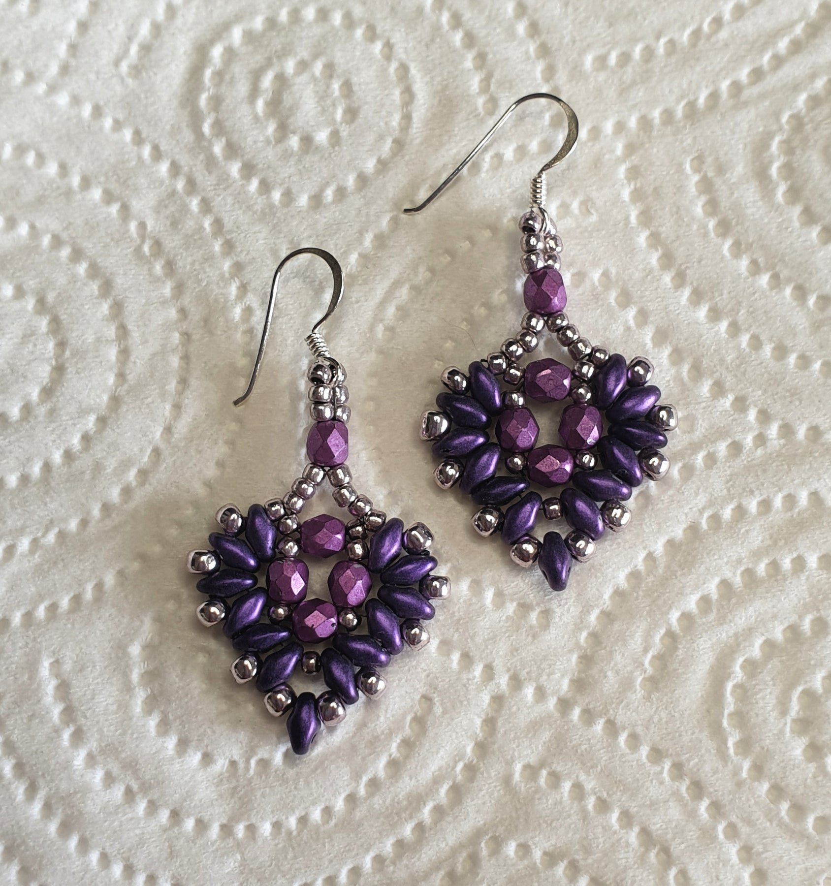 Sweet Heart Earrings - Purple