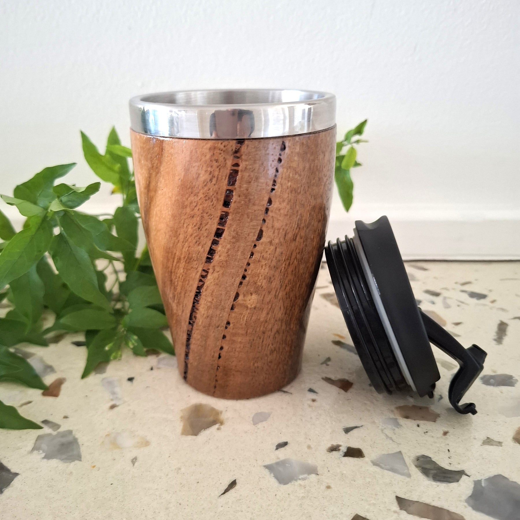 Handmade Wooden Travel Mug: Insulated Eco-Friendly Coffee Tumbler