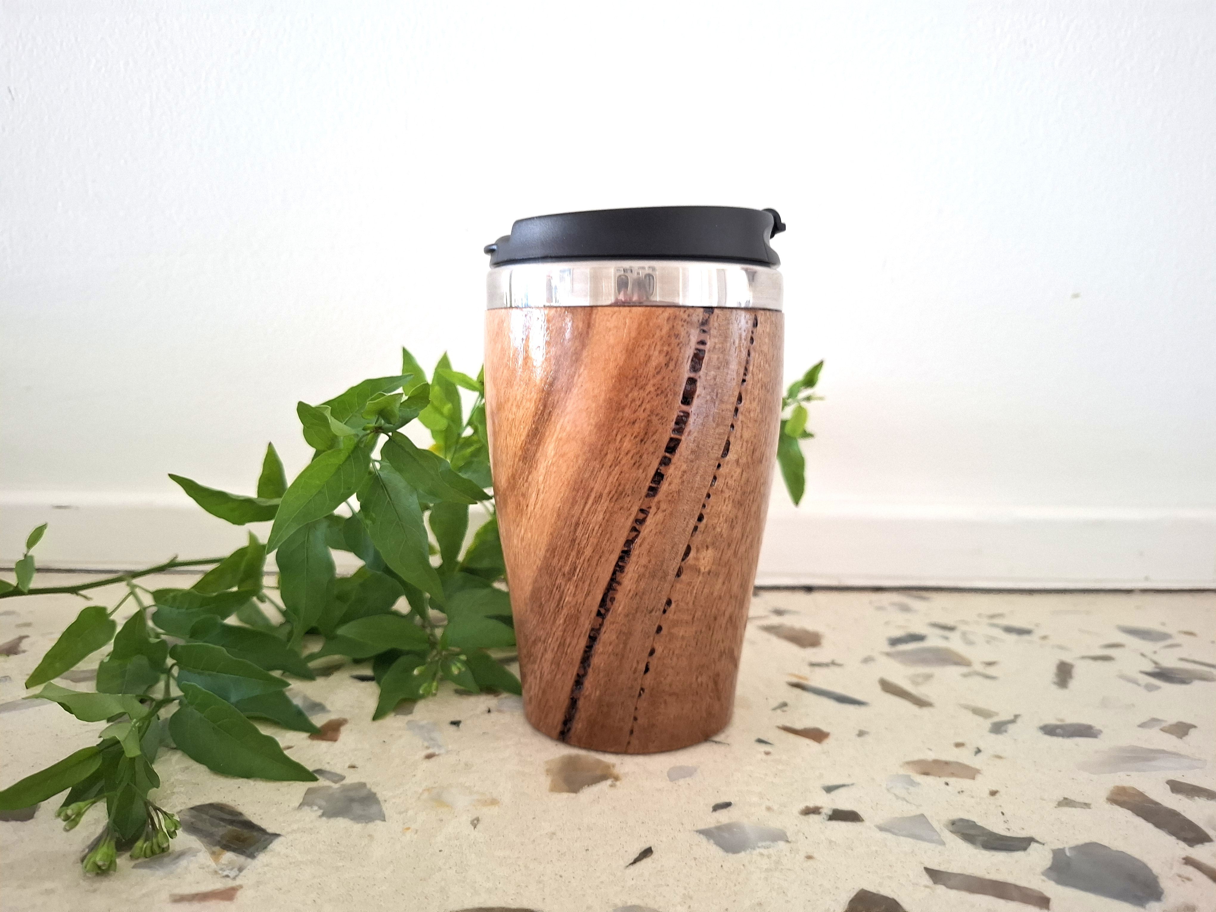 Handmade Wooden Travel Mug: Insulated Eco-Friendly Coffee Tumbler