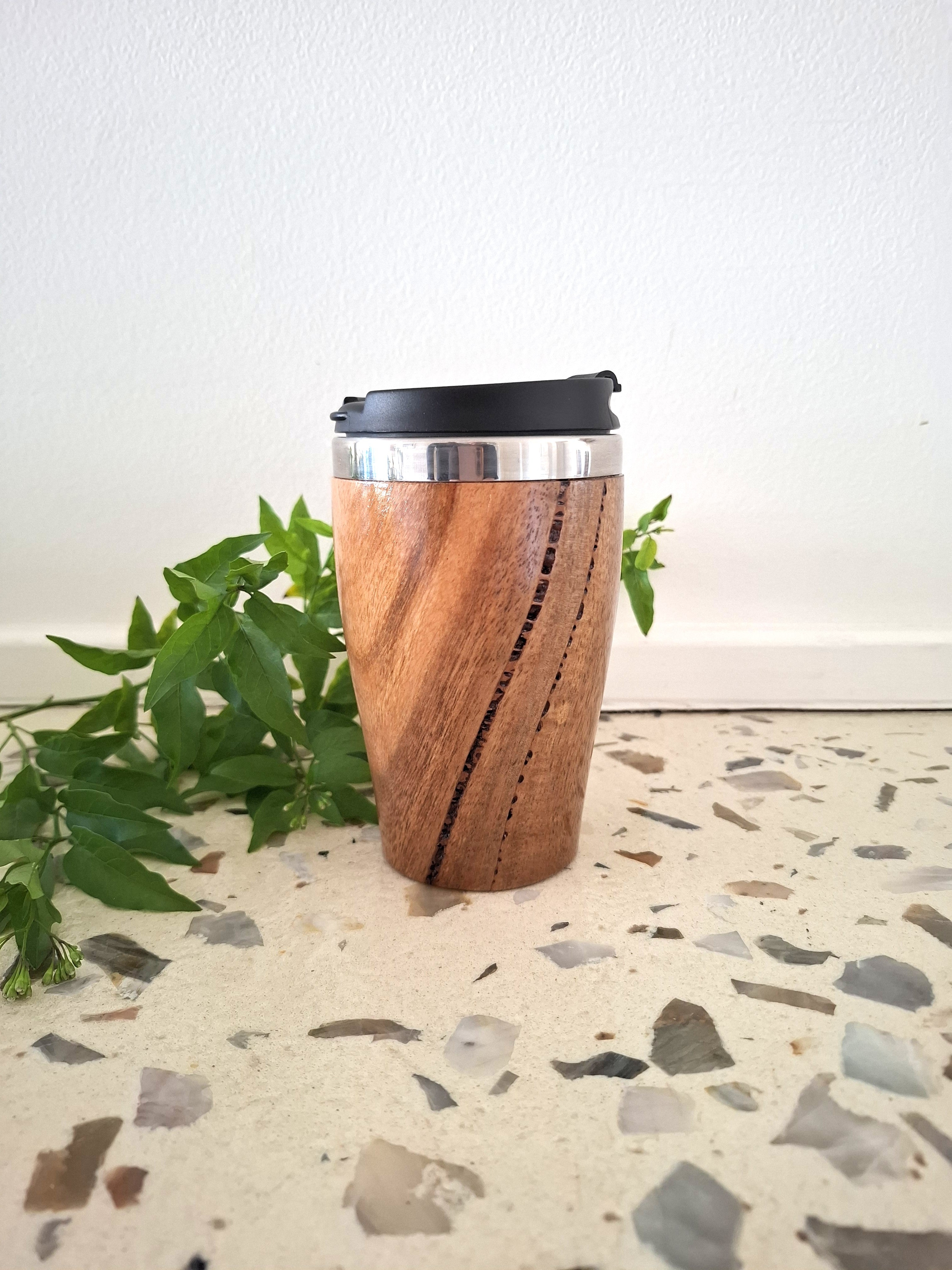 Handmade Wooden Travel Mug: Insulated Eco-Friendly Coffee Tumbler