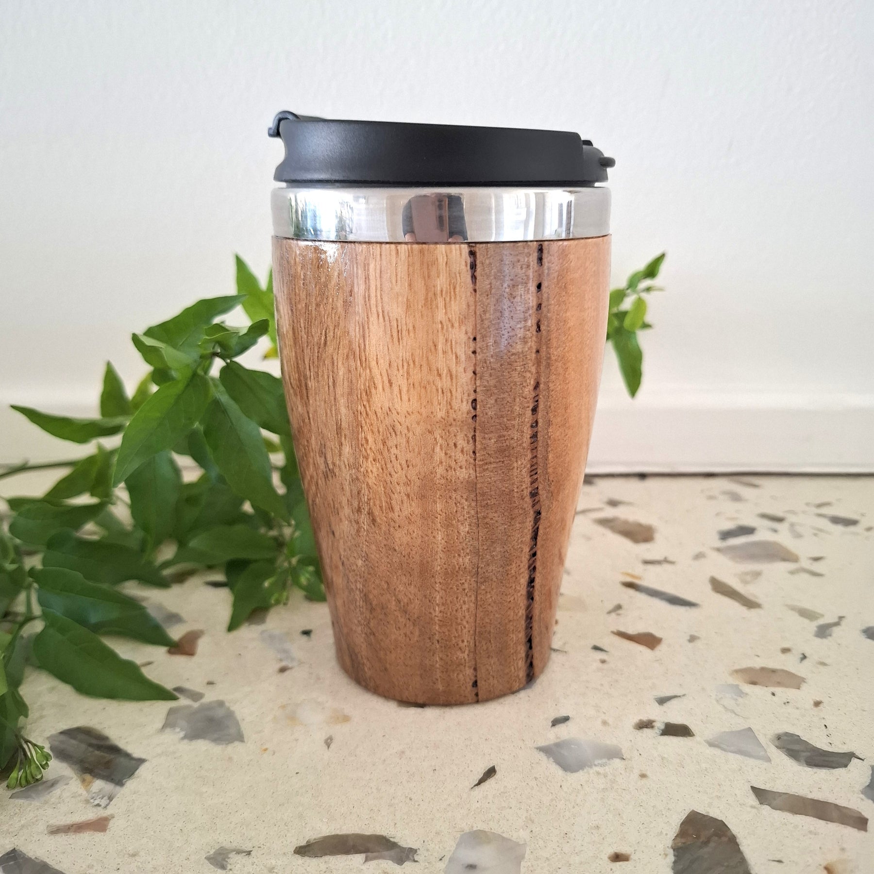 Handmade Wooden Travel Mug: Insulated Eco-Friendly Coffee Tumbler