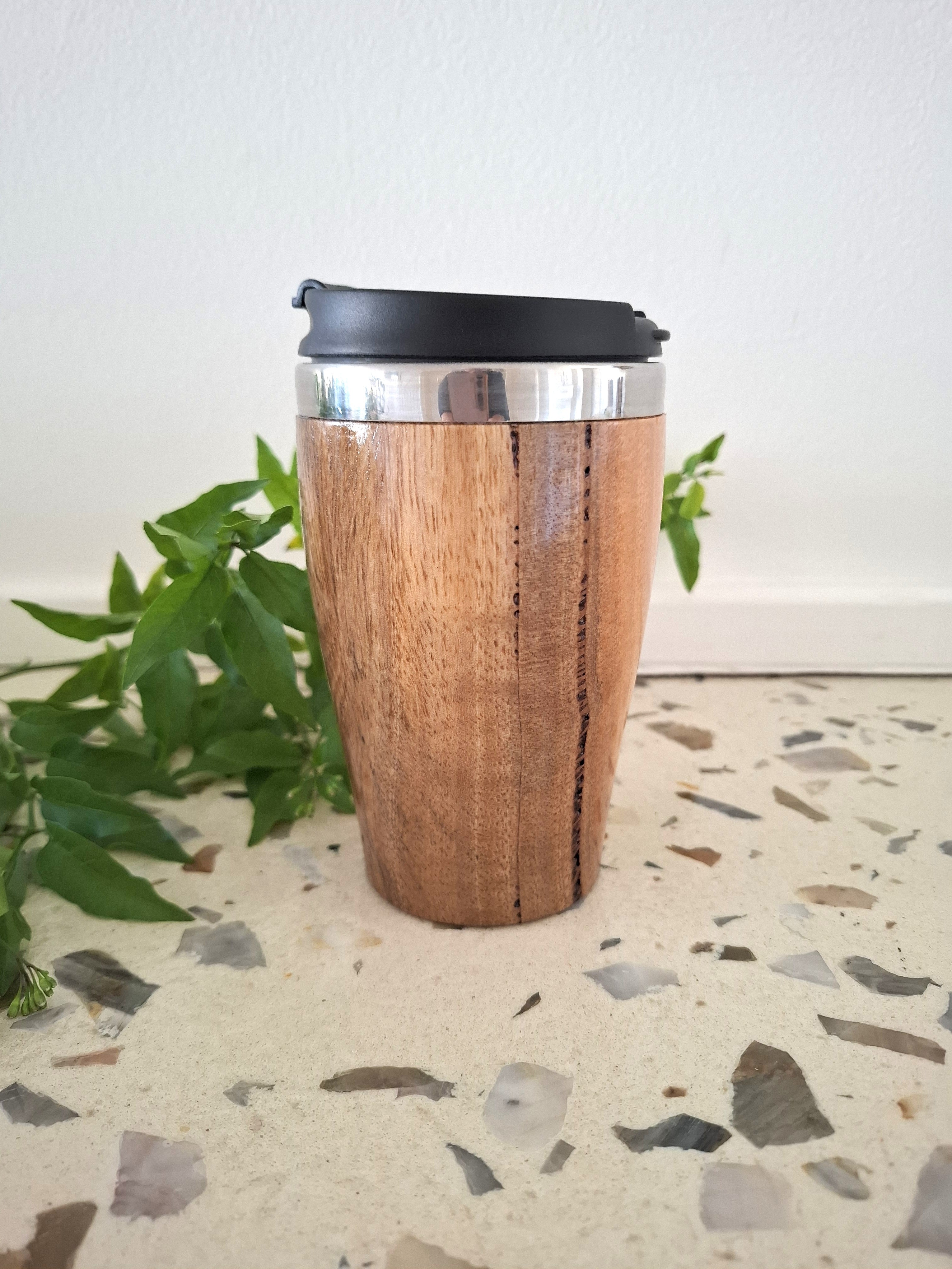 Handmade Wooden Travel Mug: Insulated Eco-Friendly Coffee Tumbler