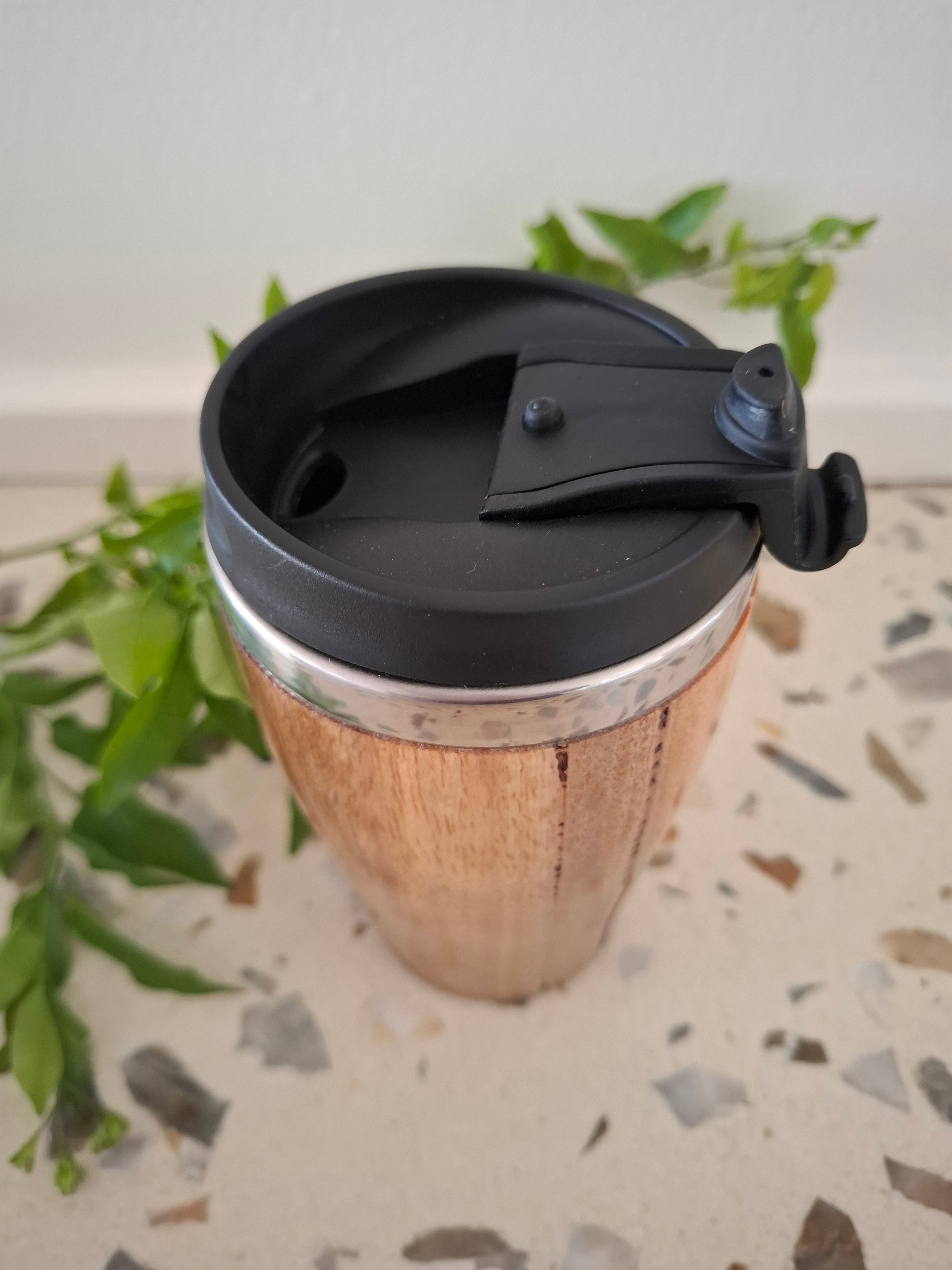 Handmade Wooden Travel Mug: Insulated Eco-Friendly Coffee Tumbler