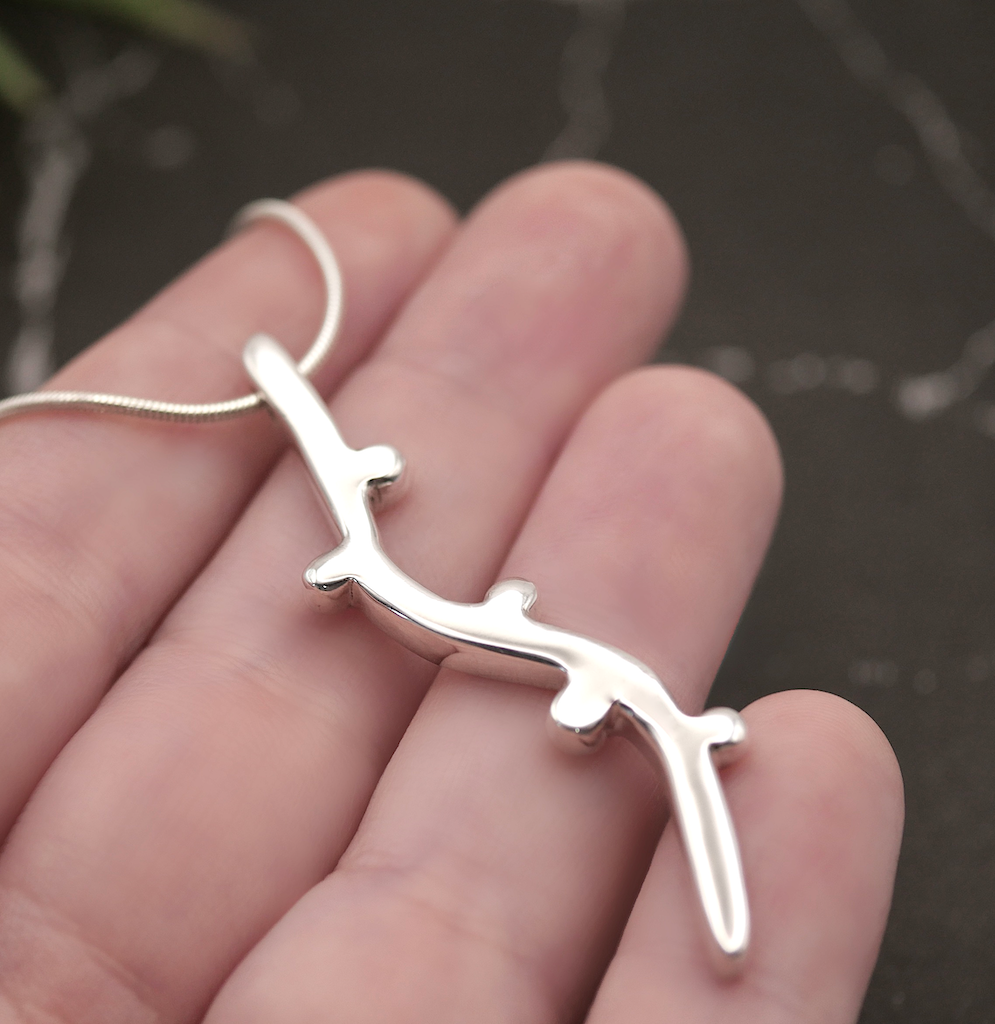 Limited Edition - Blossom - Handmade Sterling Silver Pendant with Snake Chain