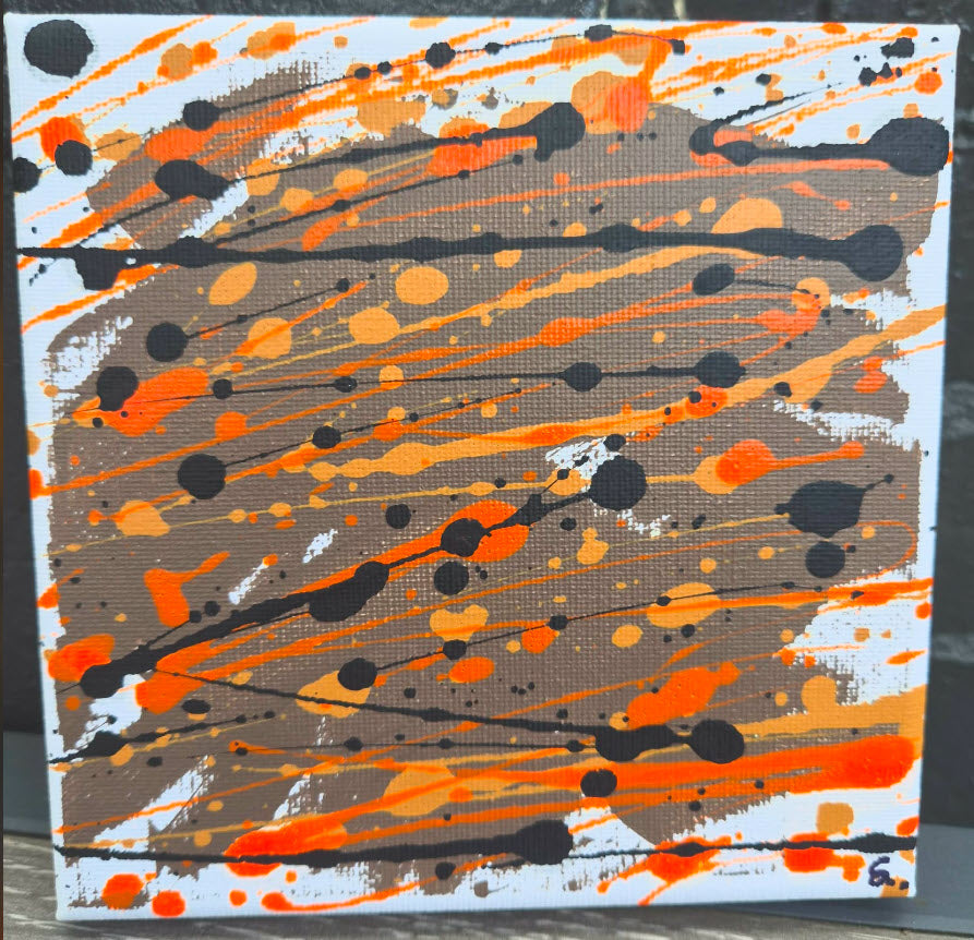 Molten Static — Original Abstract Artwork 15 × 15 cm