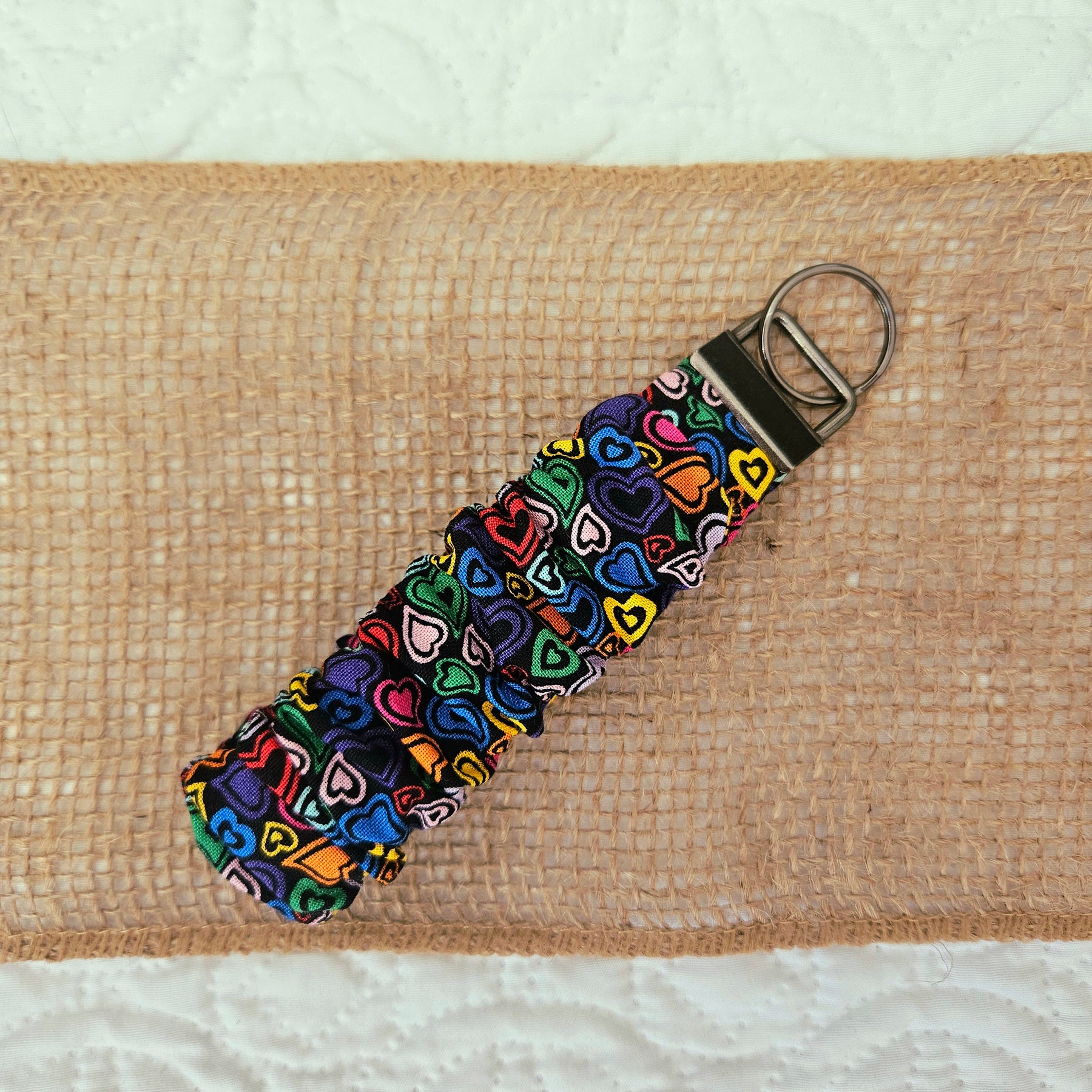 Scrunchie wristlet key fob