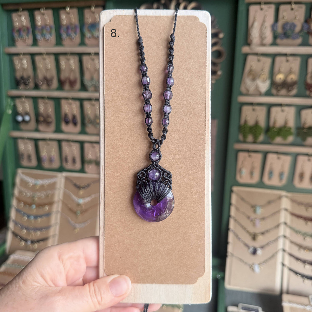 Macrame Pi-stone/Donut Necklace Pendant