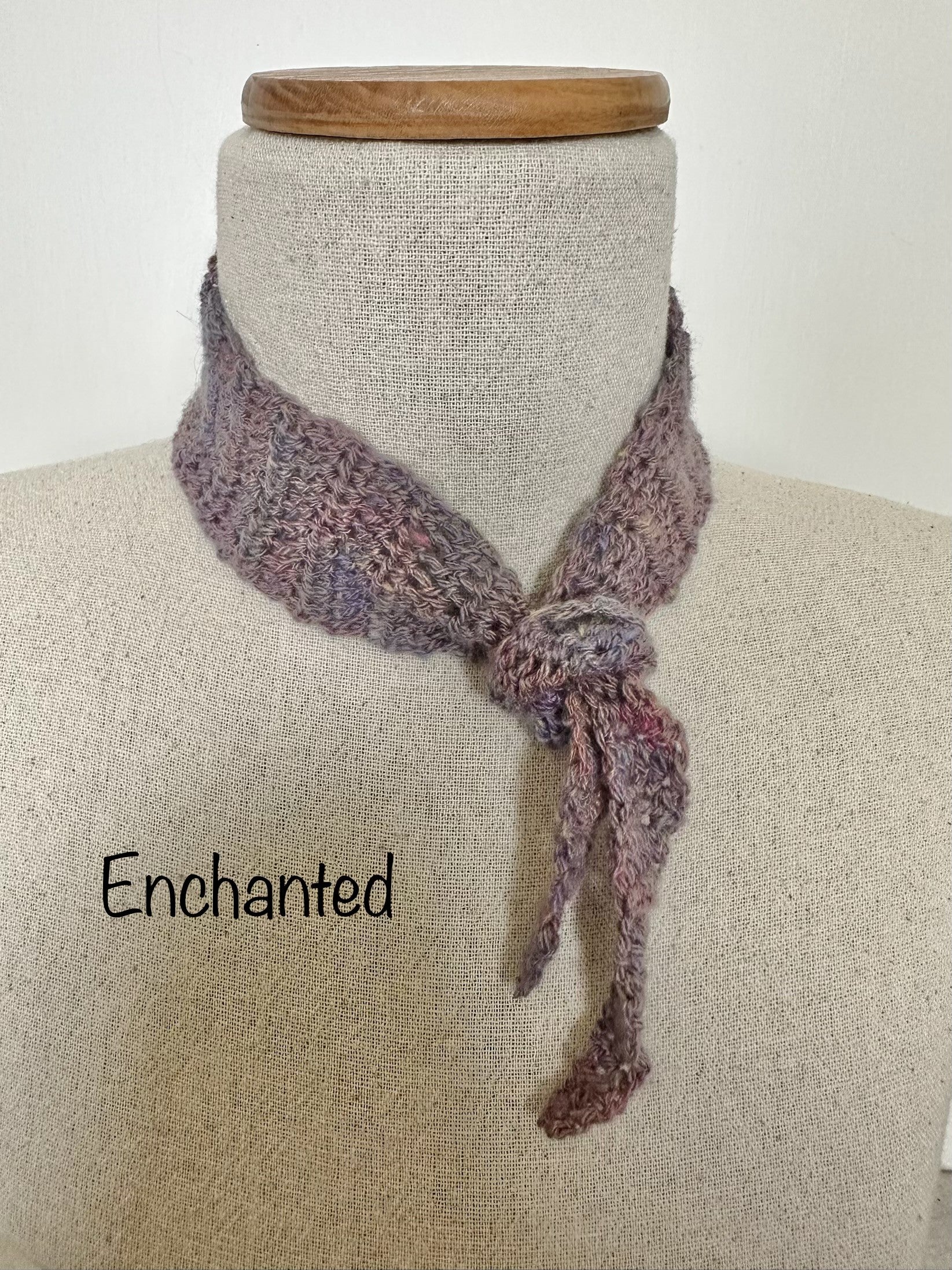 Handspun Crocheted Hair or Neck Ties