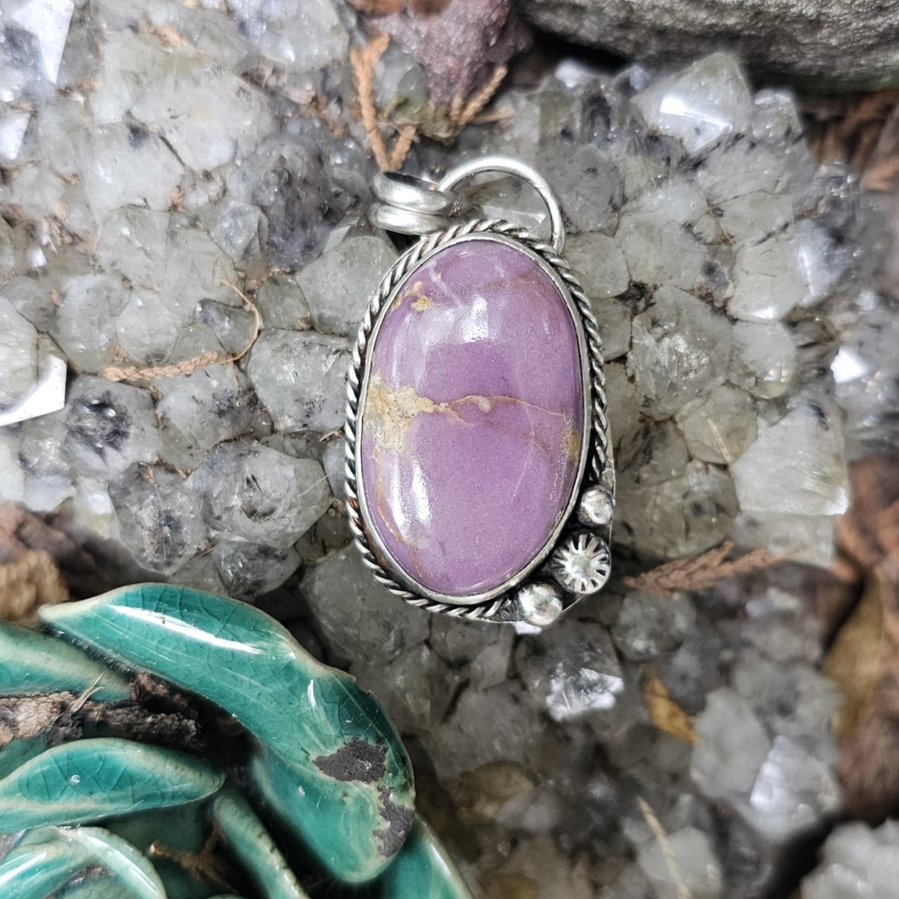 Phosphosiderite Sterling Silver Pendant
