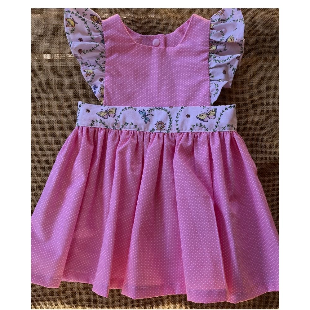 Handmade Pinafore Dress | Butterflies and Spots | Size 0