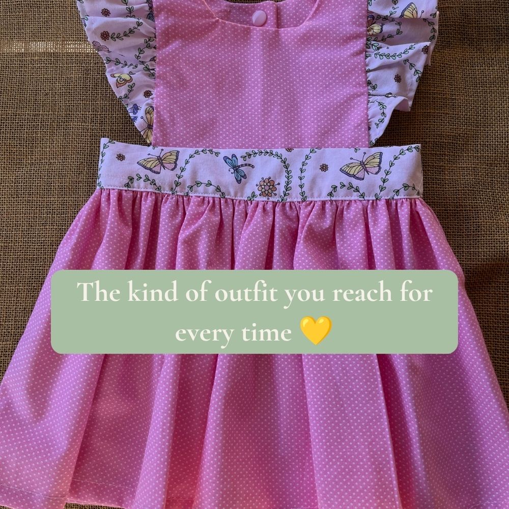 Handmade Pinafore Dress | Butterflies and Spots | Size 0