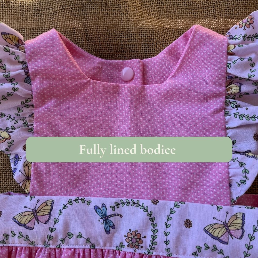 Handmade Pinafore Dress | Butterflies and Spots | Size 0